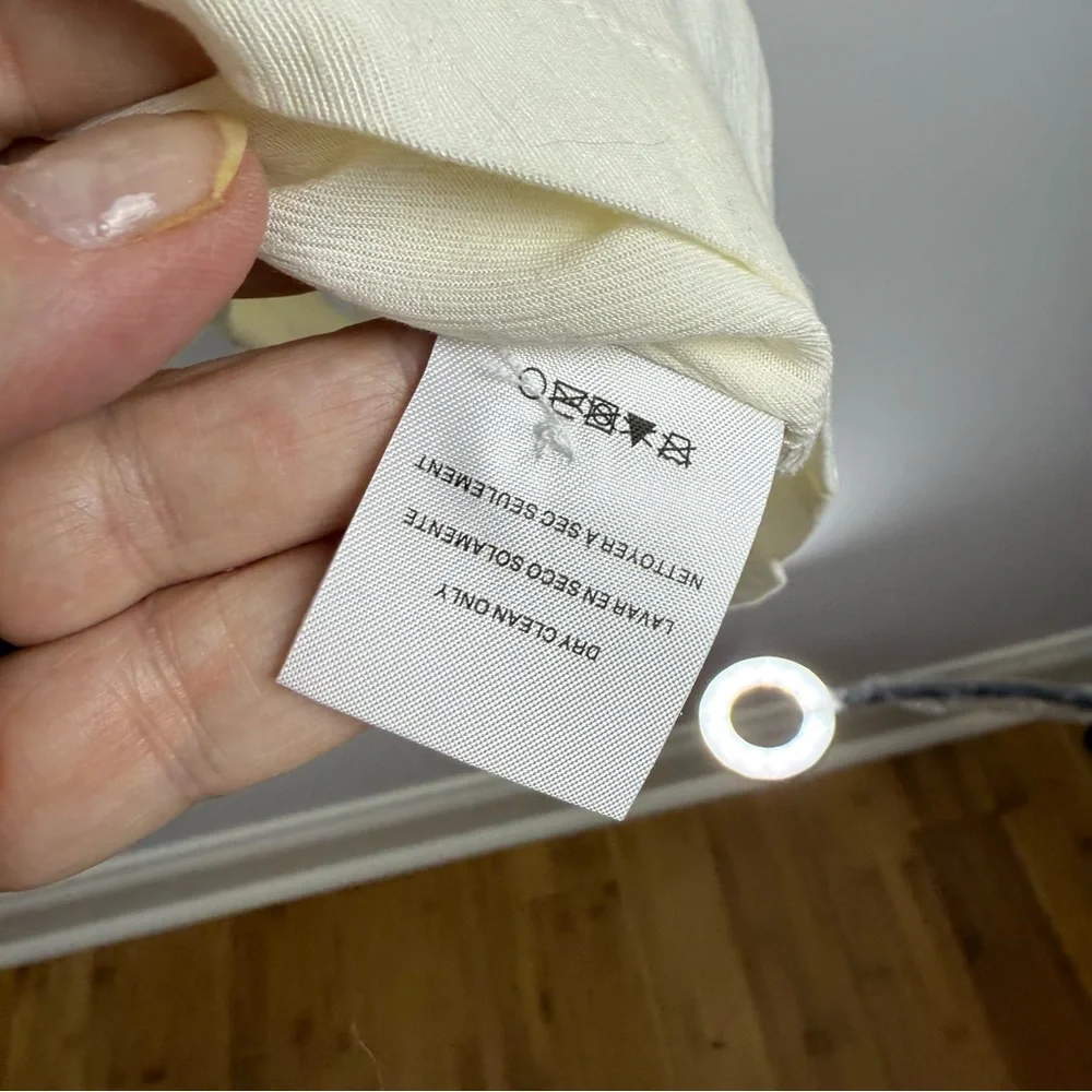 NWT Thread & Supply Maya Cream Dress Button Front Elastic Waist Size L - Picture 10 of 17